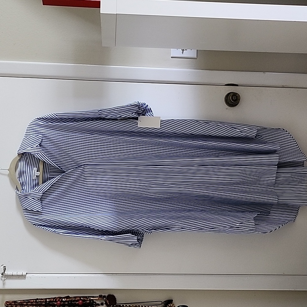 Nordstron's large dress new, with tags. Cotton with stretch,  blue stripe